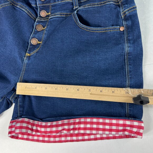 Judy Blue Jean Shorts Women's Plus 32* High Rise Blue Cuffed Denim Jorts Tag 1XL - Picture 13 of 16
